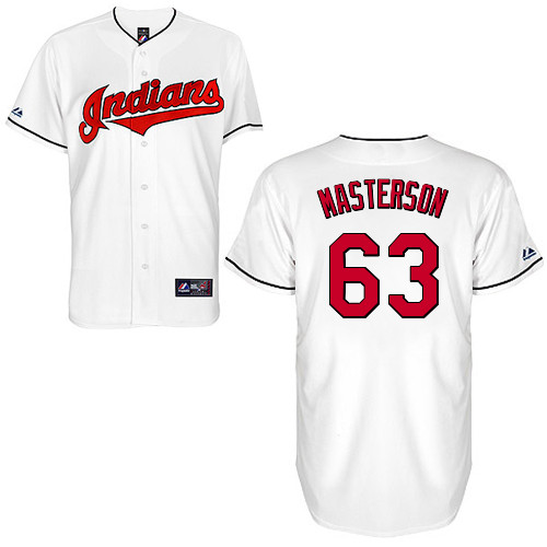 Justin Masterson #63 Youth Baseball Jersey-Cleveland Indians Authentic Home White Cool Base MLB Jersey